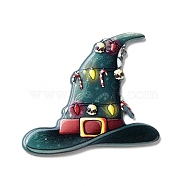 Printed  Acrylic Pendants, for Christmas, Witch Hat Charm, 40x43x2mm, Hole: 1.8mm(MACR-F072-01C)
