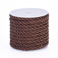 Polyester Cord, Twisted Cord, Coconut Brown, 5mm, about 4.37 yards(4m)/roll(OCOR-L041-5mm-10)
