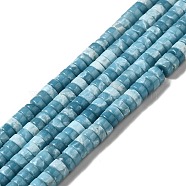 Natural Gemstone Beads Strands, Imitation Larimar, Dyed, Heishi Beads, Flat Round/Disc, Sky Blue, 6.5x3mm, Hole: 1mm, about 128~129pcs/strand, 15.04 inch(38.2cm)(G-F730-03B)