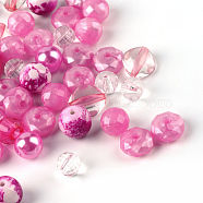 Acrylic Beads, Mixed Shapes, Orchid, 5.5~28x6~20x3~11mm, Hole: 1~5mm(X-SACR-S756-11)