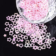 Shining Nail Art Glitter, Manicure Sequins, DIY Sparkly Paillette Tips Nail, Star, Pink, 2~4x2~4x0.3mm(MRMJ-T017-02E)