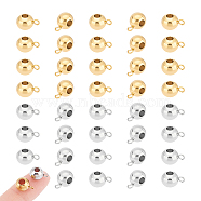 40Pcs 2 Colors Ion Plating(IP) 304 Stainless Steel Tube Bails, Loop Bails, Rondelle Bail Beads, Golden & Stainless Steel Color, 11x6.5x8mm, Hole: 3mm, 20pcs/color(STAS-UN0055-88)