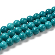 Natural Howlite Beads Strands, Dyed, Round, Turquoise, 6mm, Hole: 0.6mm, about 65pcs/strand, 15.75''(40cm)(G-B049-E01-01A)