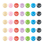 70Pcs 7 Colors Flower Opaque Resin Beads, Round, Mixed Color, 20x19mm, Hole: 2mm, 10pcs/color(RESI-TA0001-55)