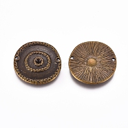Tibetan Style Links/Connectors, Lead Free and Cadmium Free, Flat Round, Antique Bronze, 22x2mm, Hole: 1.5mm(TIBEP-EA300YKG-AB-LF)