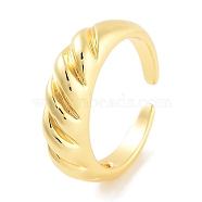 Rack Plating Brass Open Cuff Ring for Women, Long-Lasting Plated, Lead Free & Cadmium Free, Golden, 6mm, Adjustable(RJEW-Z059-02G-01)