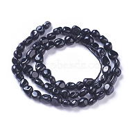 Natural Tourmaline Beads Strands, Tumbled Stone, Nuggets, Black, 6~12x4~8mm, Hole: 1mm, about 42~50pcs/strand, 15.7 inch(40cm)(G-P433-05A)