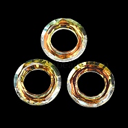 Electroplate Glass Linking Rings, Crystal Cosmic Ring, Prism Ring, Faceted, Round Ring, Clear AB, 30x6.5mm, Inner Diameter: 17mm(GLAA-A008-04C-02)