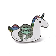Alloy Enamel Pins Brooch, for Backpack Clothes, Unicorn, 22x29x1mm(JEWB-R268-01C)