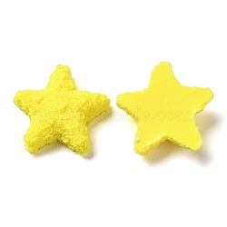 Opaque Resin Cabochons, Star, Yellow, 23.5x25x7.5mm(RESI-C024-04B)