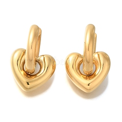 Ion Plating(IP) 304 Stainless Stell Hoop Earring, Heart, Real 18K Gold Plated, 21.5x14mm(EJEW-H008-07G)