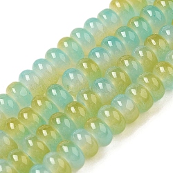 Baking Paint Glass Beads Strands, Rondelle, Yellow Green, 8x4.5mm, Hole: 1.2mm, about 162pcs/strand, 29.92 inch(76cm)(DGLA-C003-01F)