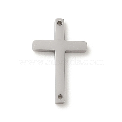 304 Stainless Steel Connector Charms, Laser Cut, Religion Corss Links, Stainless Steel Color, 17.5x11x1.5mm, Hole: 1mm(STAS-K270-39P)