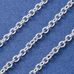 304 Stainless Steel Cable Chains, Soldered, with Spool, Silver, 3x2.5x0.5mm(SA-CBA4160-06B-S)