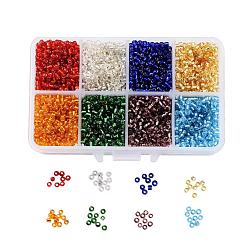 1 Box 8/0 Glass Seed Beads Round  Loose Spacer Beads, Mixed Color, 3mm, Hole: 1mm, about 4200pcs/box(SEED-X0050-3mm-02)