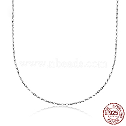 925 Sterling Silver Chain Necklace, Platinum, 15.75 inch(40cm)(HY1372-3)