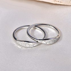 Sun Pattern 304 Stainless Steel Finger Rings, Stainless Steel Color, US Size 5(15.7mm)(FS-WG90263-07)