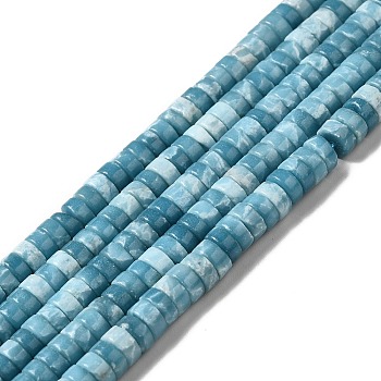 Natural Gemstone Beads Strands, Imitation Larimar, Dyed, Heishi Beads, Flat Round/Disc, Sky Blue, 6.5x3mm, Hole: 1mm, about 128~129pcs/strand, 15.04 inch(38.2cm)