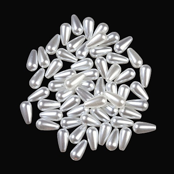 ABS Plastic Imitation Shell Pearl Beads, Teardrop, Seashell Color, 16x8x8mm, Hole: 1.5mm, 1111cs/500g