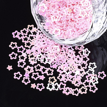 Shining Nail Art Glitter, Manicure Sequins, DIY Sparkly Paillette Tips Nail, Star, Pink, 2~4x2~4x0.3mm