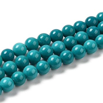 Natural Howlite Beads Strands, Dyed, Round, Turquoise, 6mm, Hole: 0.6mm, about 65pcs/strand, 15.75''(40cm)