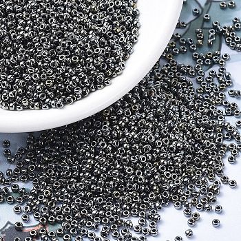 MIYUKI Round Rocailles Beads, Japanese Seed Beads, 11/0, Metallic Colours, (RR464) Light Gunmetal, 2x1.3mm, Hole: 0.8mm, about 50000pcs/pound