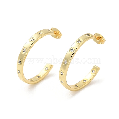 Clear Ring Cubic Zirconia Stud Earrings