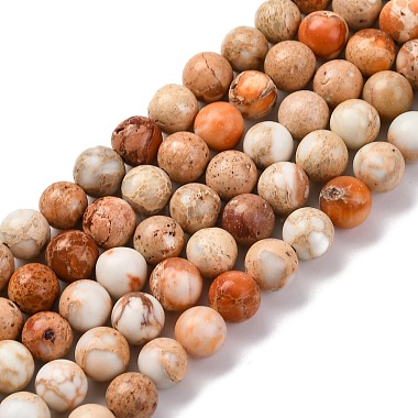 PeachPuff Round Imperial Jasper Beads