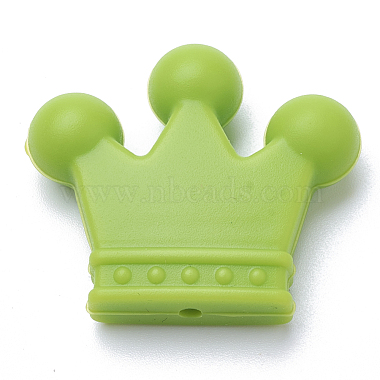 35mm YellowGreen Crown Silicone Beads