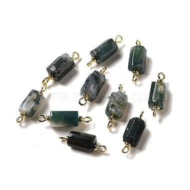 Real 18K Gold Plated Column Moss Agate Links