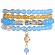4Pcs 4 Style Natural Malaysia Jade & Synthetic Citrine Stretch Bracelets Set with Glass Beaded(BJEW-SW00105-03)-1