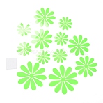 3D Plastic Luminous Wall Stickers, with Adhesive Tape, for Home Living Room Bedroom Wall Decorations, Flower, Lime, 50~100x0.2mm, 12pcs/set(DIY-F077-06B)