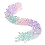 Transparent Painted Glass Beads Strands, Faceted, Rondelle, Colorful, 8x6.5mm, Hole: 1mm, about 63pcs/strand, 16.14''(41cm)(DGLA-A034-T8mm-A23)