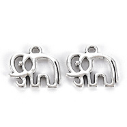 Tibetan Style Alloy Charms, Lead Free & Cadmium Free, Elephant, Antique Silver, 14.5x16x2mm, Hole: 1.6mm, about 560pcs/500g(TIBE-S323-099AS-RS)