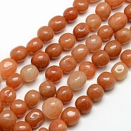 Natural Red Aventurine Nuggets Beads Strands, Tumbled Stone, 9~14x9~14mm, Hole: 1mm, about 38pcs/strand, 15.5 inch(X-G-L154-12)