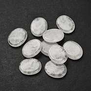 Natural Quartz Crystal Cabochons, Rock Crystal Flat Oval, 28x22~22.5x6mm(G-C166-02A)