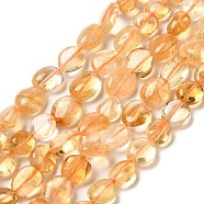 Natural Citrine Beads Strands, Nuggets Beads, Tumbled Stone, 7~13x6.5~10x5.5~7mm, Hole: 1mm, 15.94 inch(40.5cm)(G-L608-A09-02)