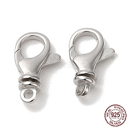 Rhodium Plated 925 Sterling Silver Lobster Claw Clasps, with 925 Stamp, Platinum, 16x10x5mm, Hole: 1.8mm(STER-D006-17P)
