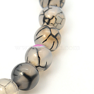 Natural Dragon Veins Agate Agate Beads Strands, Round, Dyed & Heated, Light Grey, 10mm, Hole: 1mm, about 39pcs/strand, 15.15 inch(G-E163-10mm-7)
