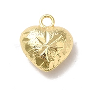 Rack Plating Brass Pendants, Long-Lasting Plated, Cadmium Free & Lead Free, Puffed Heart Charms, Real 18K Gold Plated, 17x15.5x8mm, Hole: 2.5mm(KK-K269-06G-RS)