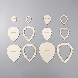 BENECREAT 12Pcs Wood Macrame Leaf/Flower Cutting Template, Macrame Feather Wall Hanging Tool, for DIY Crafts Making, Antique White, 49.5~110x39.5~89x2~3mm(DIY-WH0049-08)