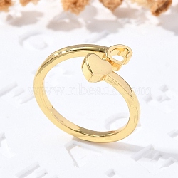 Brass Cuff Rings for Women, Letter, Letter C, Inner Diameter: 15.6mm(RJEW-U044-C)