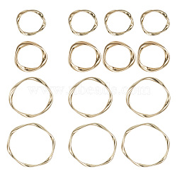 Craftdady 60pcs 4 Styles Alloy Linking Rings, Twisted Ring, Golden, 15pcs/style(PALLOY-CD0001-08)