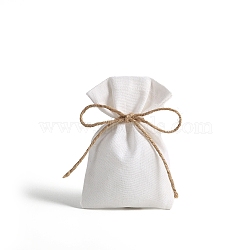 Velvet Pouches Gift Blessing Bags, Jewelry Storage Pouches for Wedding Party Candy Packaging, Rectangle, White, 15x10cm(PW-WG13862-01)