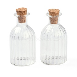 Glass Cork Bottles, Glass Empty Wishing Bottles, Food Play Scene Miniature Model, for DIY Craft Dollhouse Accessories, Clear, 20x41mm(AJEW-O032-07)