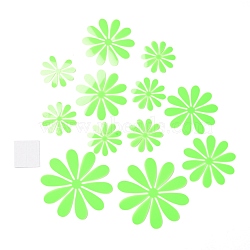 3D Plastic Luminous Wall Stickers, with Adhesive Tape, for Home Living Room Bedroom Wall Decorations, Flower, Lime, 50~100x0.2mm, 12pcs/set(DIY-F077-06B)