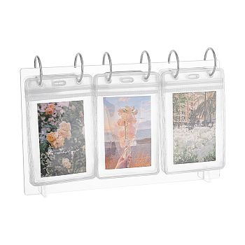 Acrylic Calendar Photos Album, Desktop Mini Photo Stand, Clear Inner Pages Photo Albums with 26 Pockets, Clear, 150x250x40mm