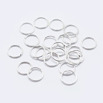 925 Sterling Silver Round Rings, Soldered Jump Rings, Closed Jump Rings, Silver, 18 Gauge, 5x1mm, Inner Diameter: 3mm, about 90pcs/10g