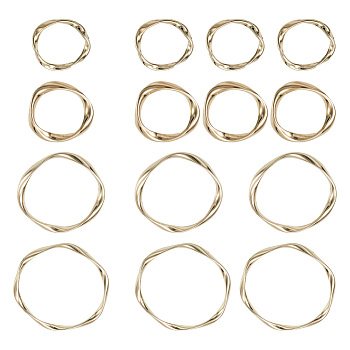 Craftdady 60pcs 4 Styles Alloy Linking Rings, Twisted Ring, Golden, 15pcs/style