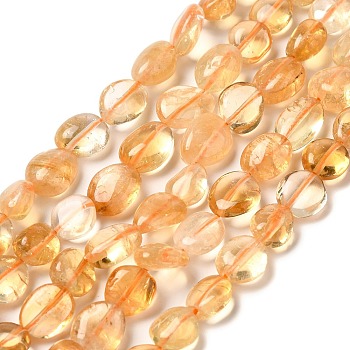 Natural Citrine Beads Strands, Nuggets Beads, Tumbled Stone, 7~13x6.5~10x5.5~7mm, Hole: 1mm, 15.94 inch(40.5cm)